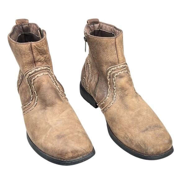Bed Stu Mens Revolution Brown Distressed Chelsea Boots Size US 8.5 - Picture 5 of 10